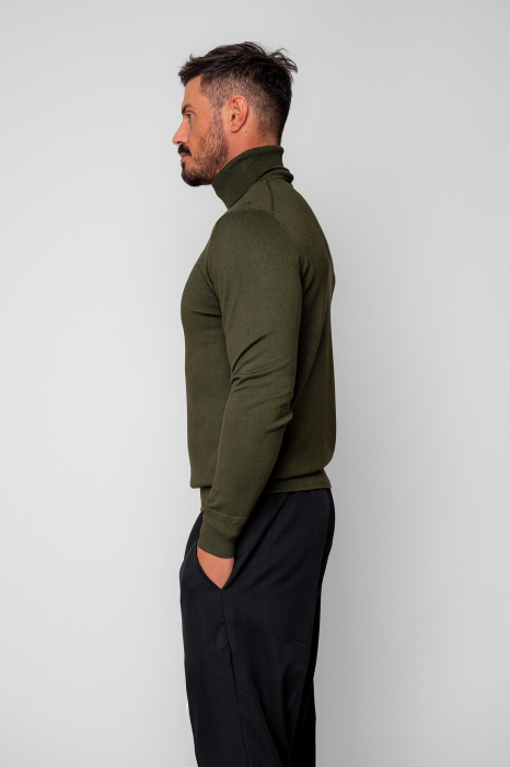 Pulover cu guler inalt Kaki [2]