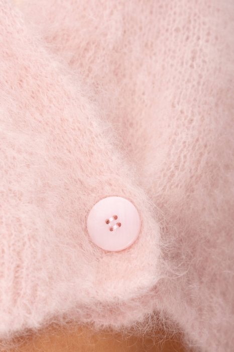 Pulover cu nasture din mix de mohair Rose [4]