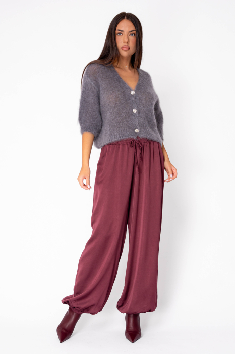 Pulover cu nasturi mix de lana si alpaca Grey Anthracite [3]