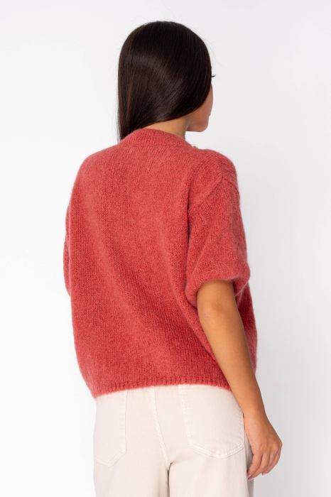 Sweater with rhinestones made of wool and mohair mix Terracotta Rose [2]