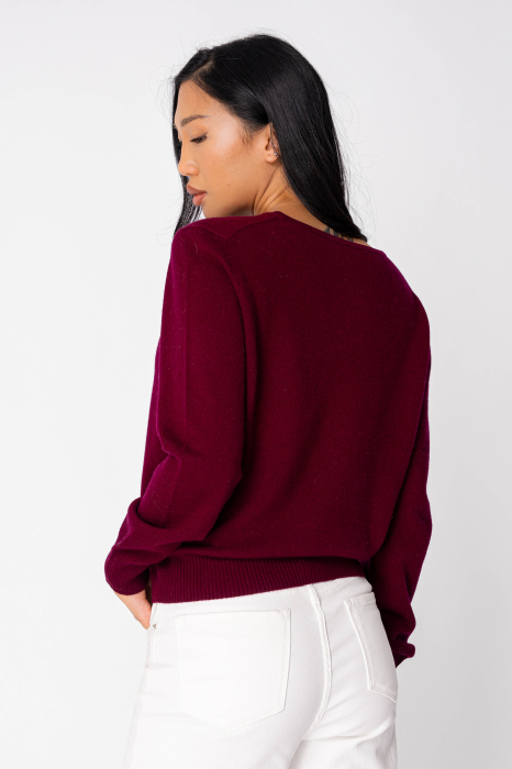 Pulover din 100% Casmir, Burgundy [3]