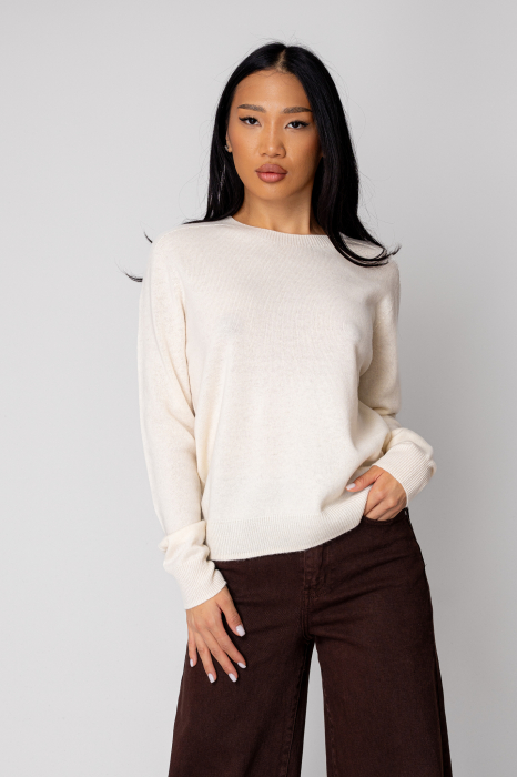 Pulover din 100% Lana, Cream [1]