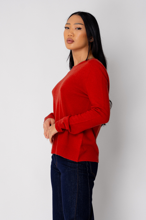 Pulover din 100% Lana, Brick [2]