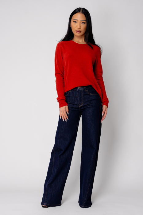 Pulover din 100% Lana, Brick [5]