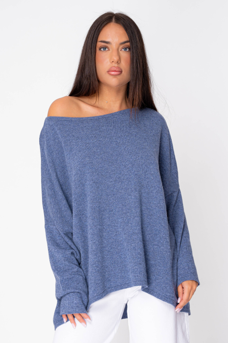 Blue wool and cashmere blend sweater [2]