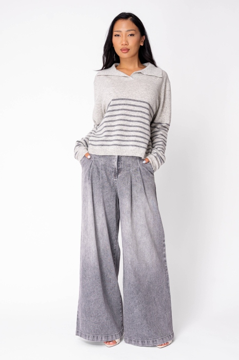 Grey striped wool and cashmere blend sweater [4]