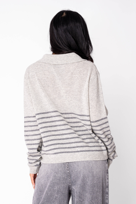 Grey striped wool and cashmere blend sweater [2]