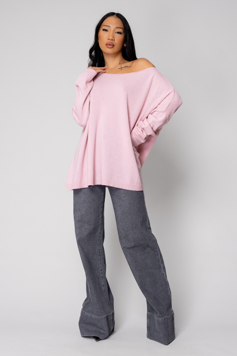 Pulover in dungi din mix de lana si casmir Pink [5]