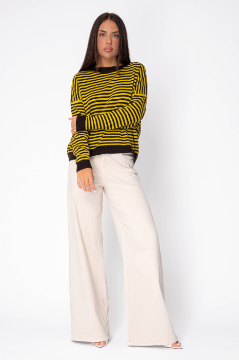 Striped sweater made of wool and cashmere blend Yellow/Brown [4]