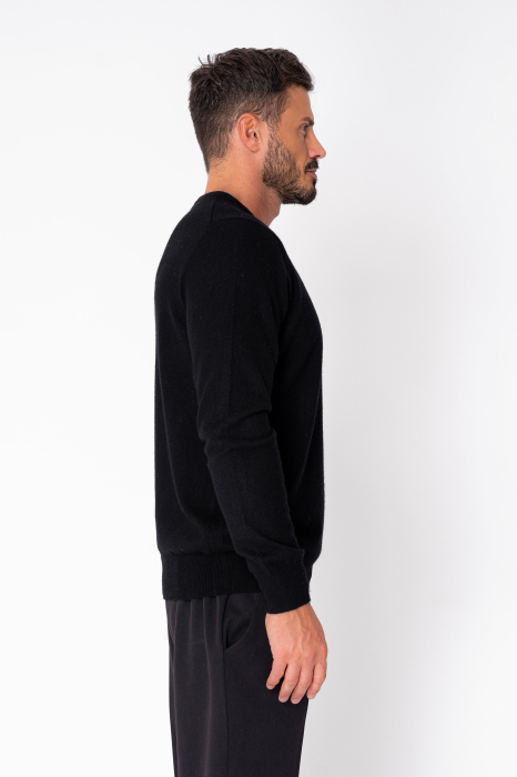 Wool and cashmere blend long-sleeve sweater Black [2]