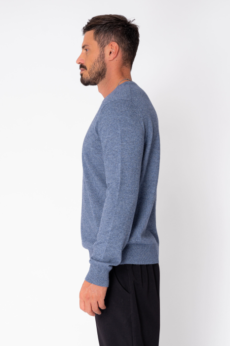 Wool and cashmere blend long-sleeve sweater Blue [2]