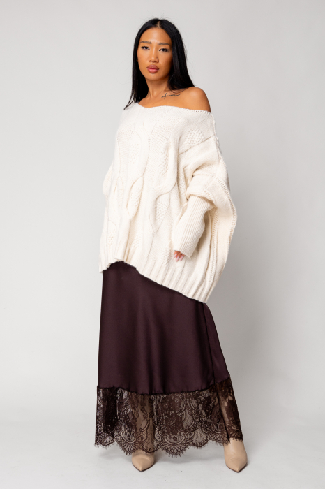 Oversized sweater from wool mix Beige [1]