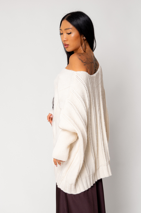 Oversized sweater from wool mix Beige [3]