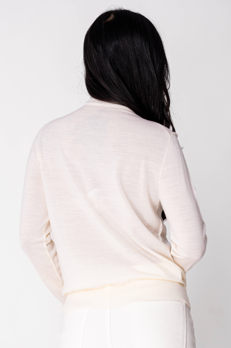 Pulover subtire din 100% Lana, Off White [4]