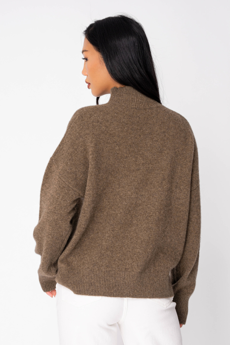Pulover cu guler inalt din 100% Lana de Yak,  Dark Olive [3]