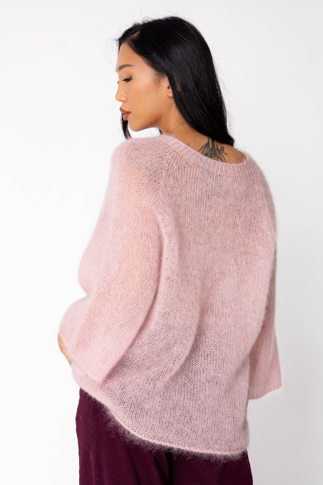 Pulover subtire din mix de mohair Light Rose [2]