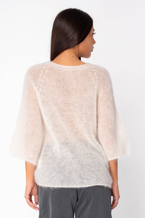Pulover subtire din mix de mohair White [2]