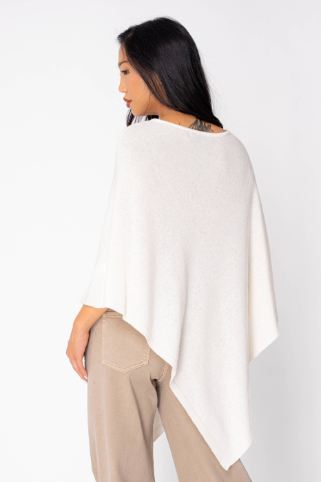 Pulover tip capa din mix de lana si casmir Off White [4]