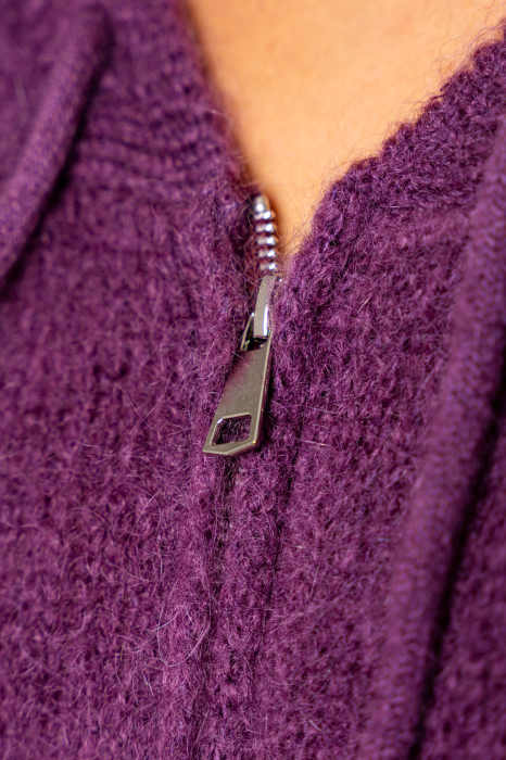 Purple wool and mohair blend jacket sweater [4]