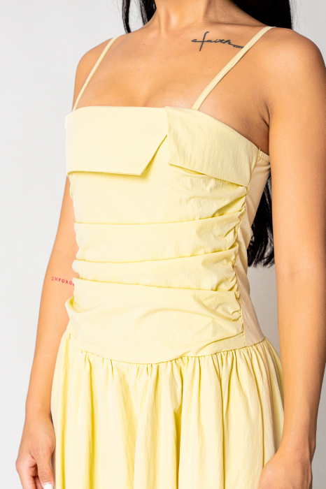 Rochie cu bretele Light Yellow [4]