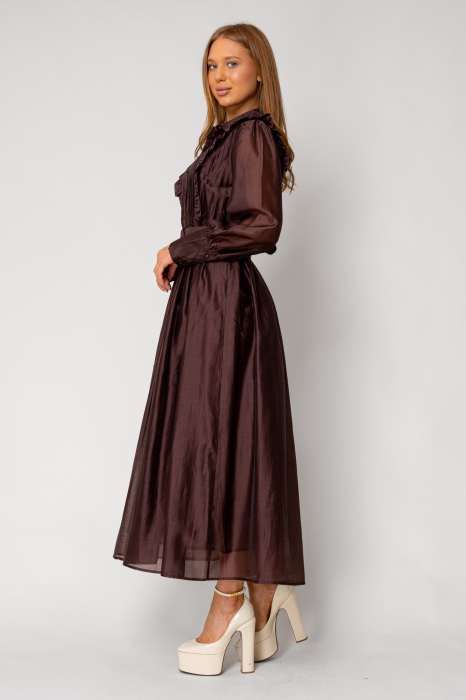 Brown loose shirt dress [3]
