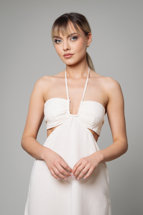 Cream long dress [4]