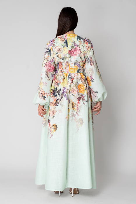 Set Long sleeve shirt and short pants Flower Off White/Blue - Copie [4]