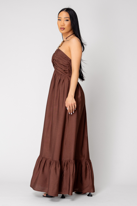Long dress with bare back Brown [2]