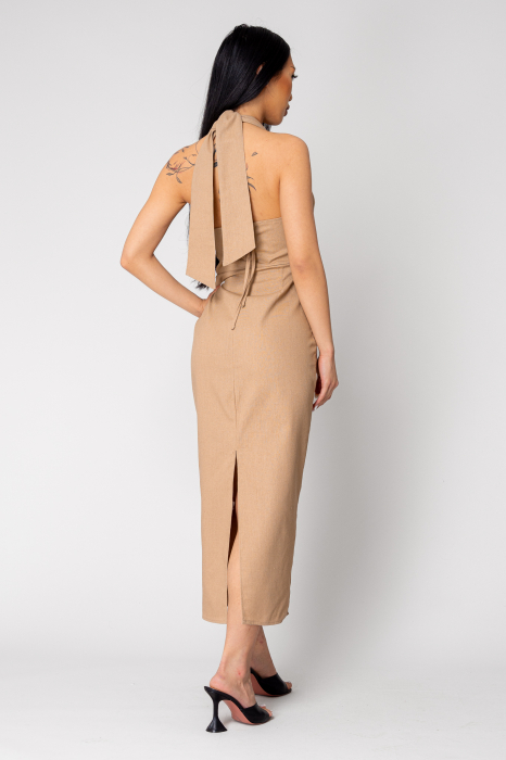 Long dress with bare back Brown [4]