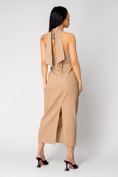 Long dress with bare back Brown [3]