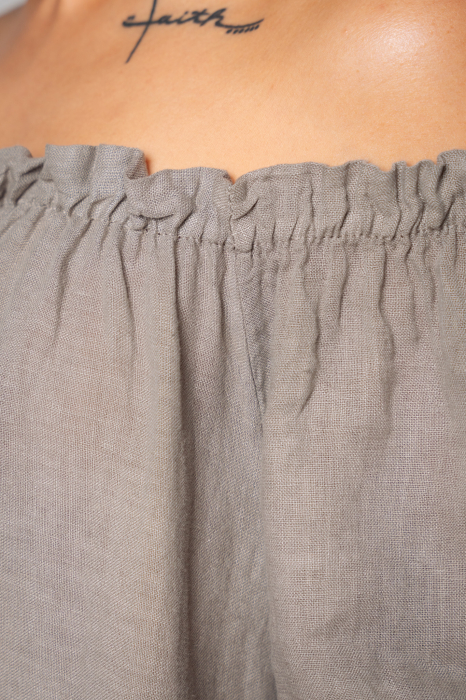 Rochie lunga cu umerii goi 100% in Taupe [5]