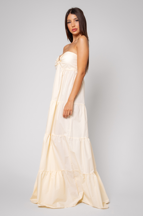Long strapless dress Cream [2]