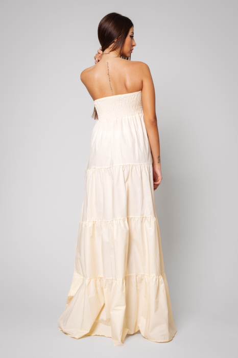 Long strapless dress Cream [3]