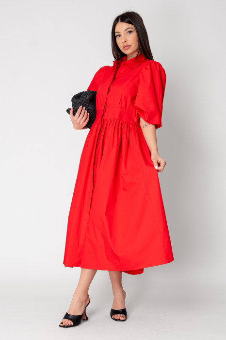 Long shirt dress Red [2]