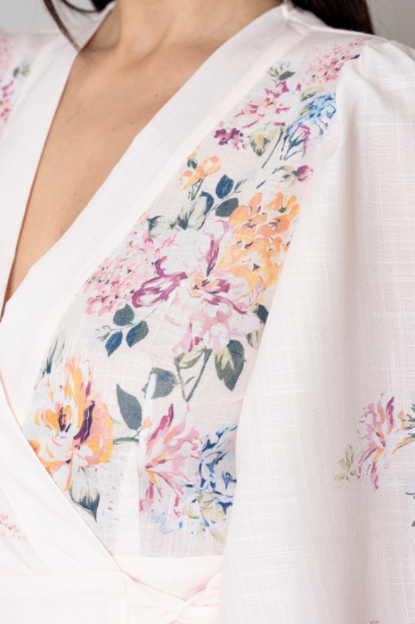 Rochie Lunga tip Kimono Off White [5]