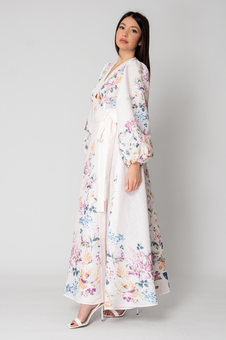 Rochie Lunga tip Kimono Off White [3]