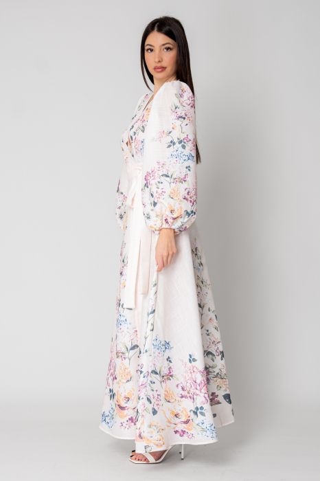 Rochie Lunga tip Kimono Off White [2]