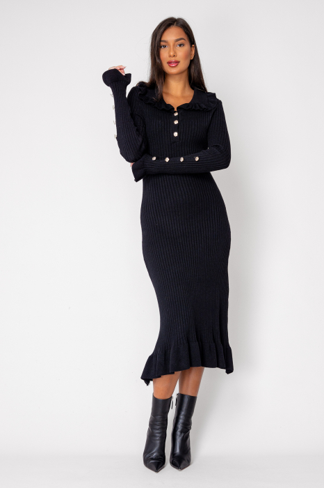 Rochie lunga tricotata Black [2]