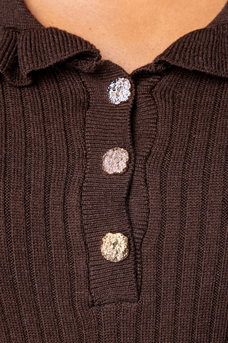 Rochie lunga tricotata Brown [4]