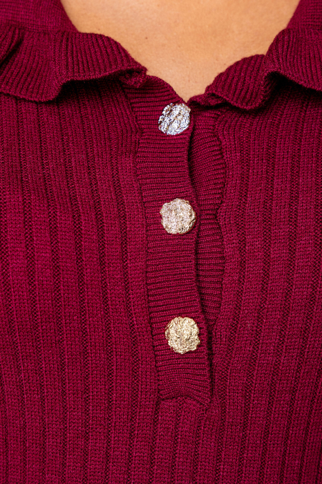 Rochie lunga tricotata Burdundy [4]