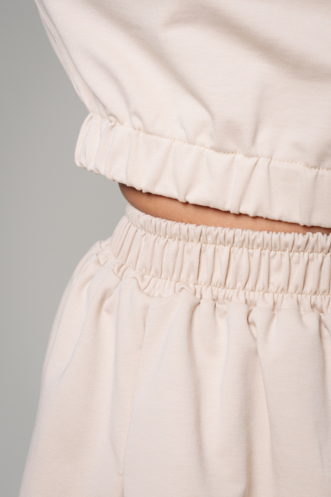 Set Amara T-shirt Oversized and short skirt Light Beige [4]