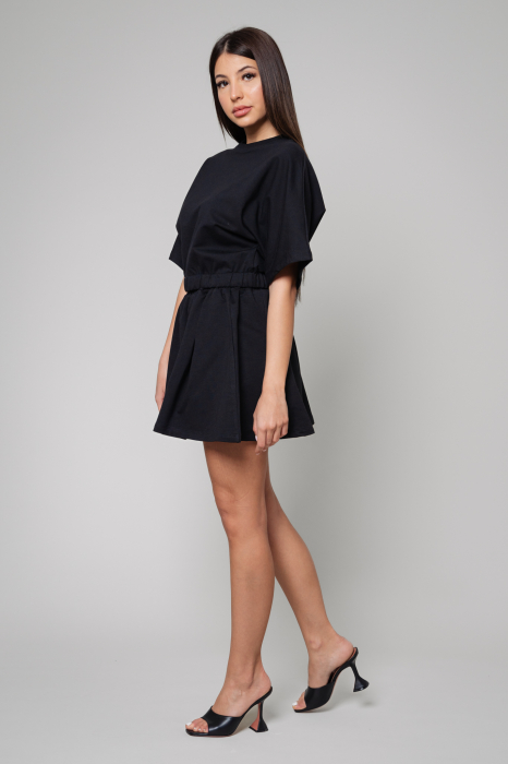 Set Amara T-shirt Oversized and short skirt Black [2]