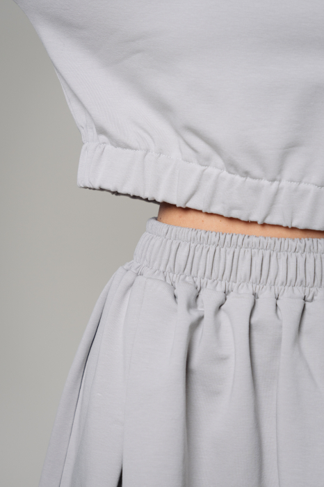 Set Amara Tricou Oversized si fusta scurt Grey [4]