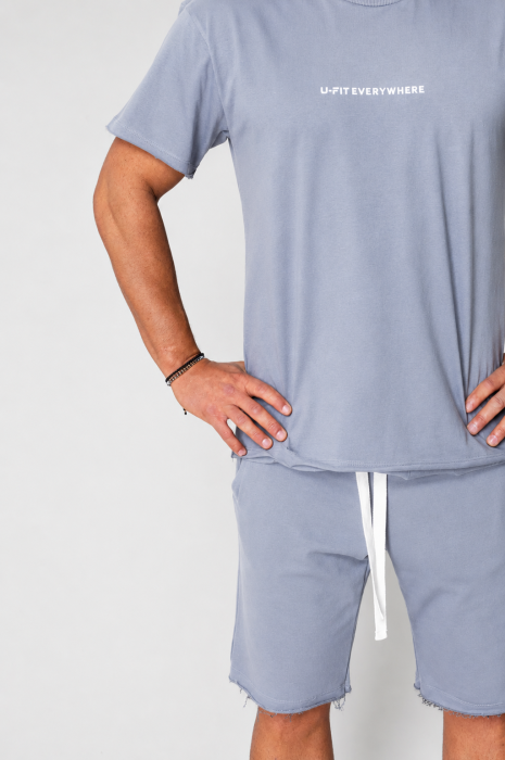 Set Axis tricou si pantalon scurt Storm Grey [3]