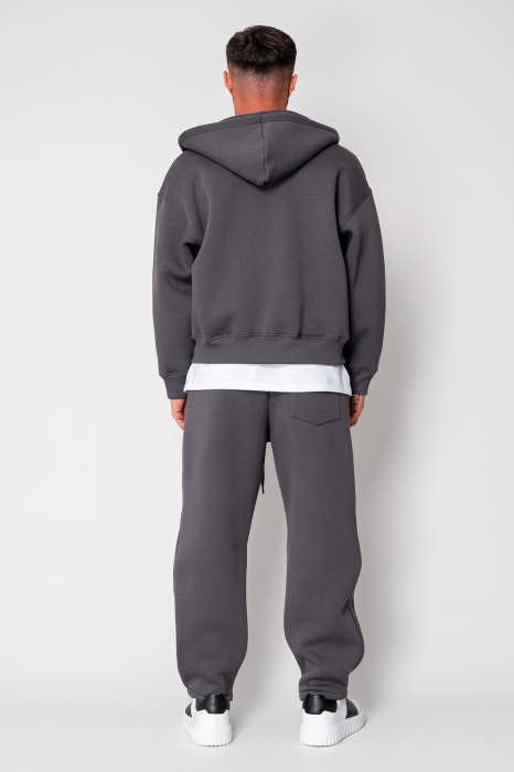 Set Winter hanorac cu fermoar si pantalon  Baggy Grey Anthracite [4]
