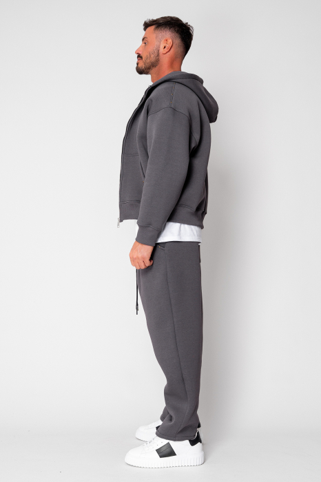 Set Winter hanorac cu fermoar si pantalon  Baggy Grey Anthracite [3]