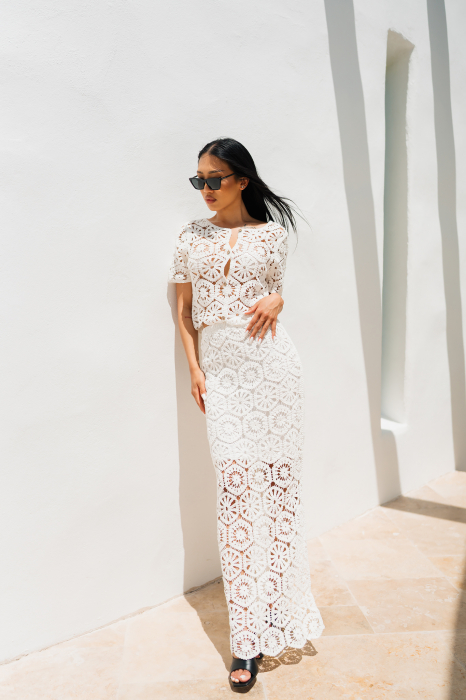 Blanca White top and long skirt set [5]