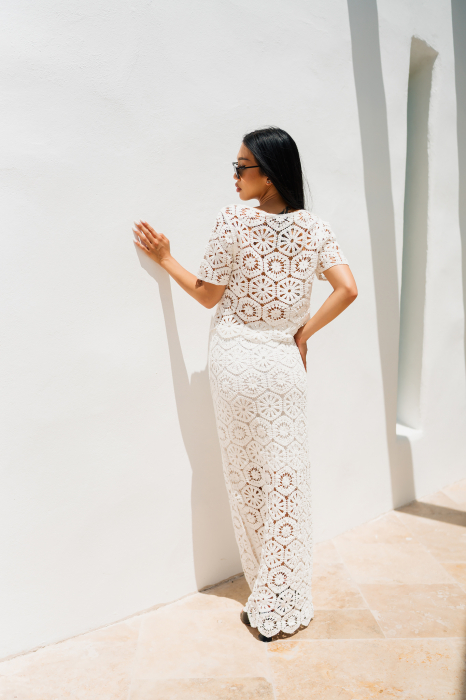 Blanca White top and long skirt set [6]