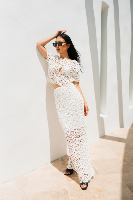 Blanca White top and long skirt set [3]