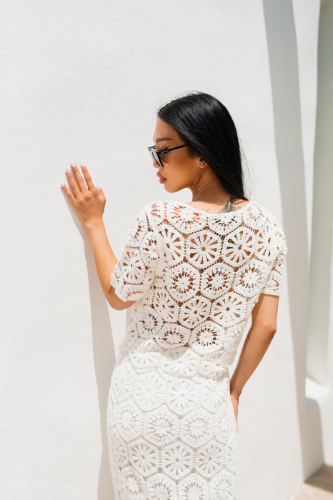 Blanca White top and long skirt set [7]